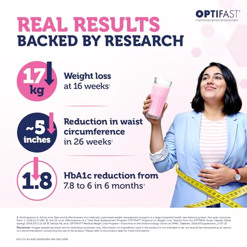 Image of Optifast Weight Management Shake | Strawberry Flavour | Scientifically Designed Weight Loss Diet | Meal Replacement Shake for Weight Loss | 400g Jar