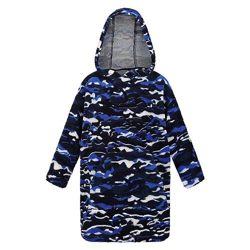 Kids Cosy Borg Fleece Oversized Hoodie Poncho3
