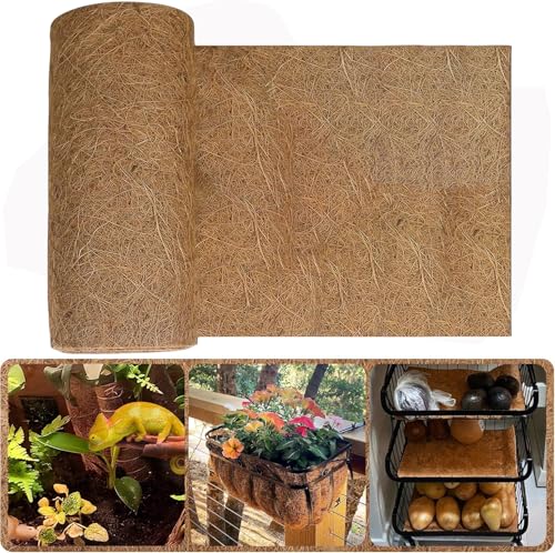Rouleau de Doublure Coco Naturel 100% Écologique - 40x100cm Tapis Épais en Fibre de Coco pour Jardinières, Boîtes de Fenêtre et Paniers - Revêtement...