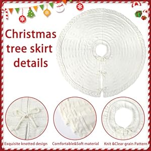 YUJUN 48 inches Christmas Knitted Tree Skirt Decorations Xmas Large White Chunky Cable Farmhouse Thick Rustic Tree Skirt for Merry Christmas Tree Holiday Home Party Decoration YUJUN 48 inches Christmas Knitted Tree Skirt Decorations Xmas Large White Chunky Cable Farmhouse Thick Rustic Tree Skirt for Merry Christmas Tree Holiday Home Party Decoration