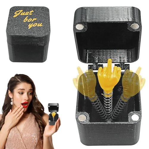 Hurifeng Mittelfinger in der Box lustige Pop-up Überraschungsbox Gag Geschenk Scherzartikel Geschenkbox für Weihnachten Geburtstag Büro & Party