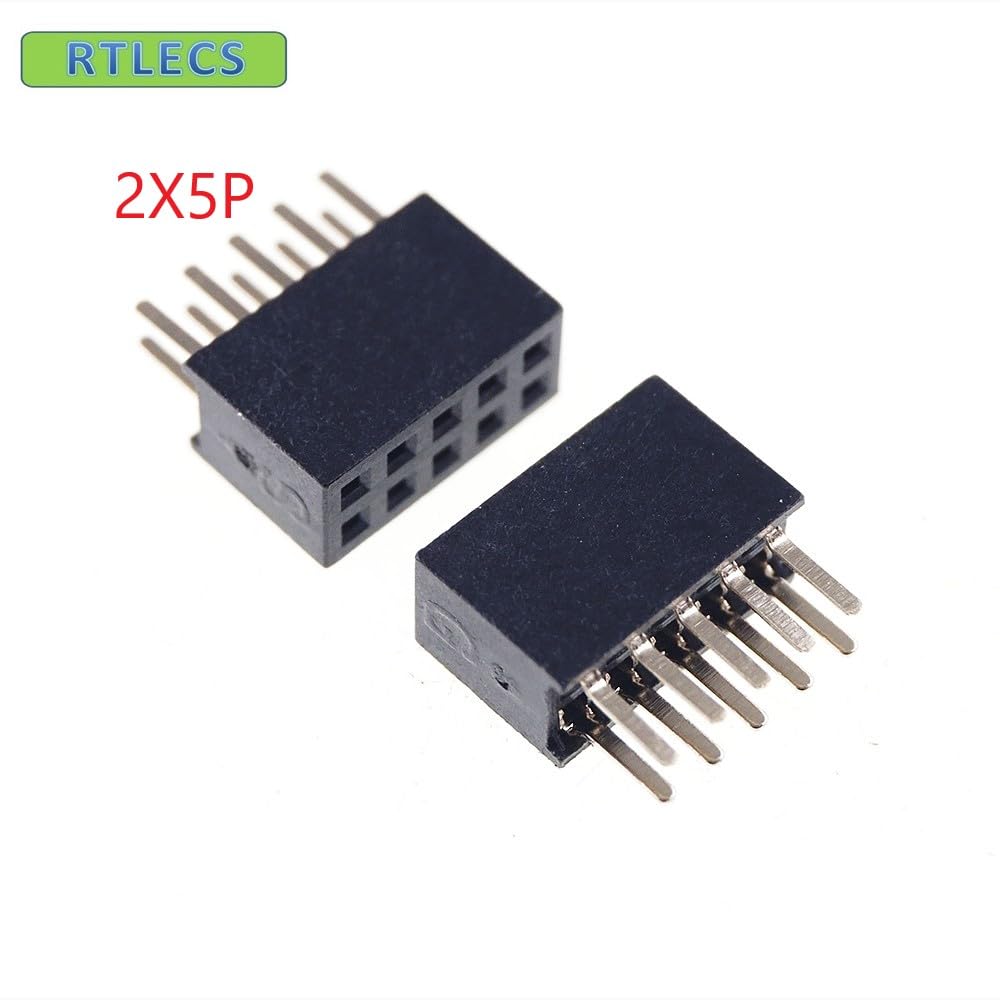 Wiring Connecting Terminals - 1000pcs 2x5 P 10 pin 1.27mm Pitch Pin Header Female Dual Row Straight Through Hole DIP Rohs