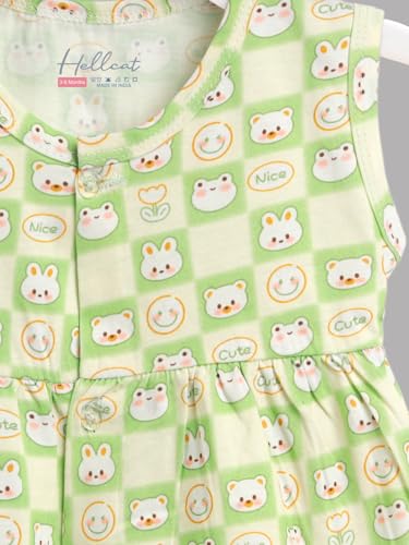 Image of HELLCAT 100% Cotton Baby Frock Dress for Girls - Pack of 5, Soft & Trendy, Sleeveless