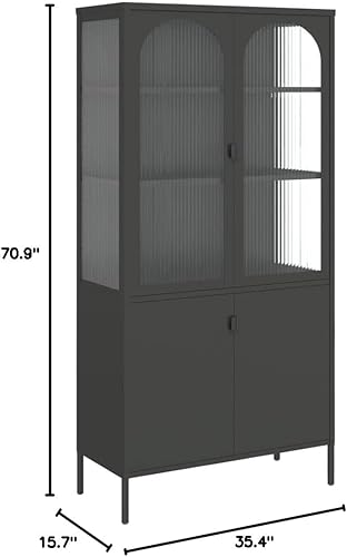 Miniatura 2 de Highboard Negro, aparador de buffet, Vitrinas para Sala, consola multimedia, vitrina, estantería de exhibición, armarios de piso, para dormitorios,