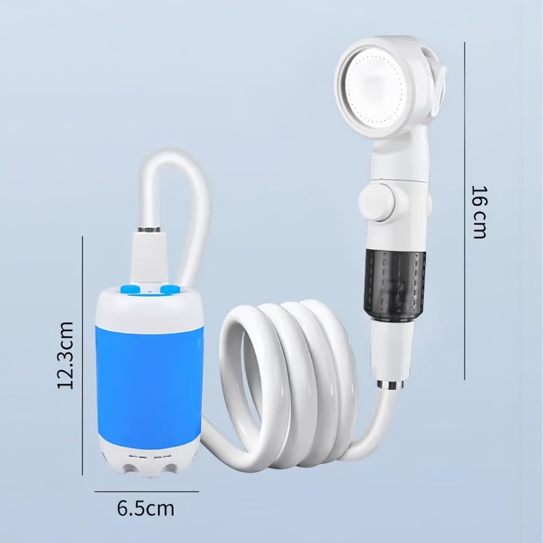 Craftaison Tragbares Wasserpumpen-Set Aufladbare Outdoor Brause, Überall & Jederzeit Duschen, Komplettes Zubehör, Geeignet für Außenduschen, Autowaschanlagen, Tierbäder, Gärten