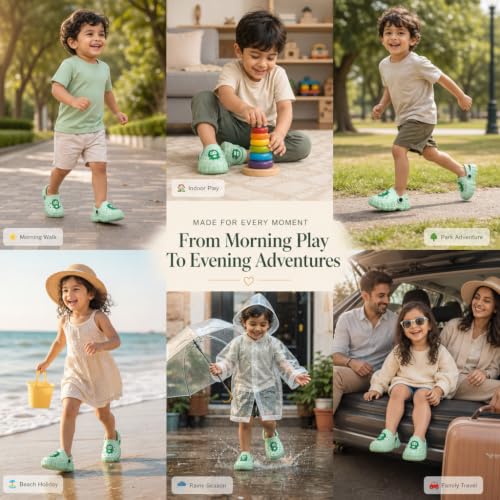 Image of GIMME ! Little Monkey, Toddler Clogs Slippers, 12 Months to 6 Years, Baby Boy, Waterproof, Lightweight, Cute Cartoon Fun Charms, Pink, Non-Slip Sole