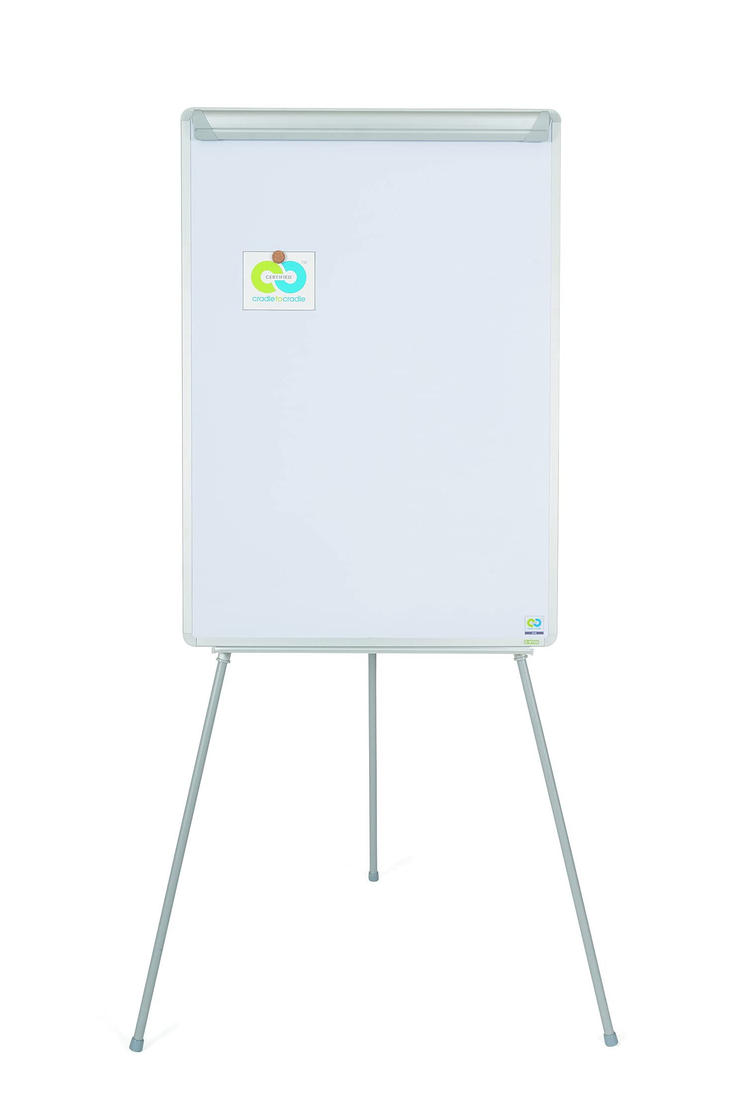 Bi-Office Earth Pizarra blanca magnética con caballete trípode para rotafolios, 70 x 100 cm (tamaño europeo), superficie de acero lacado, marco de aluminio y bandeja para rotuladores