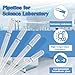 5-3/4 Inch Pasteur Glass Pipettes, 250 PCS Disposable Borosilicate Glass Droppers for Laboratory Chemistry, Essential Oils & Sample Transfer