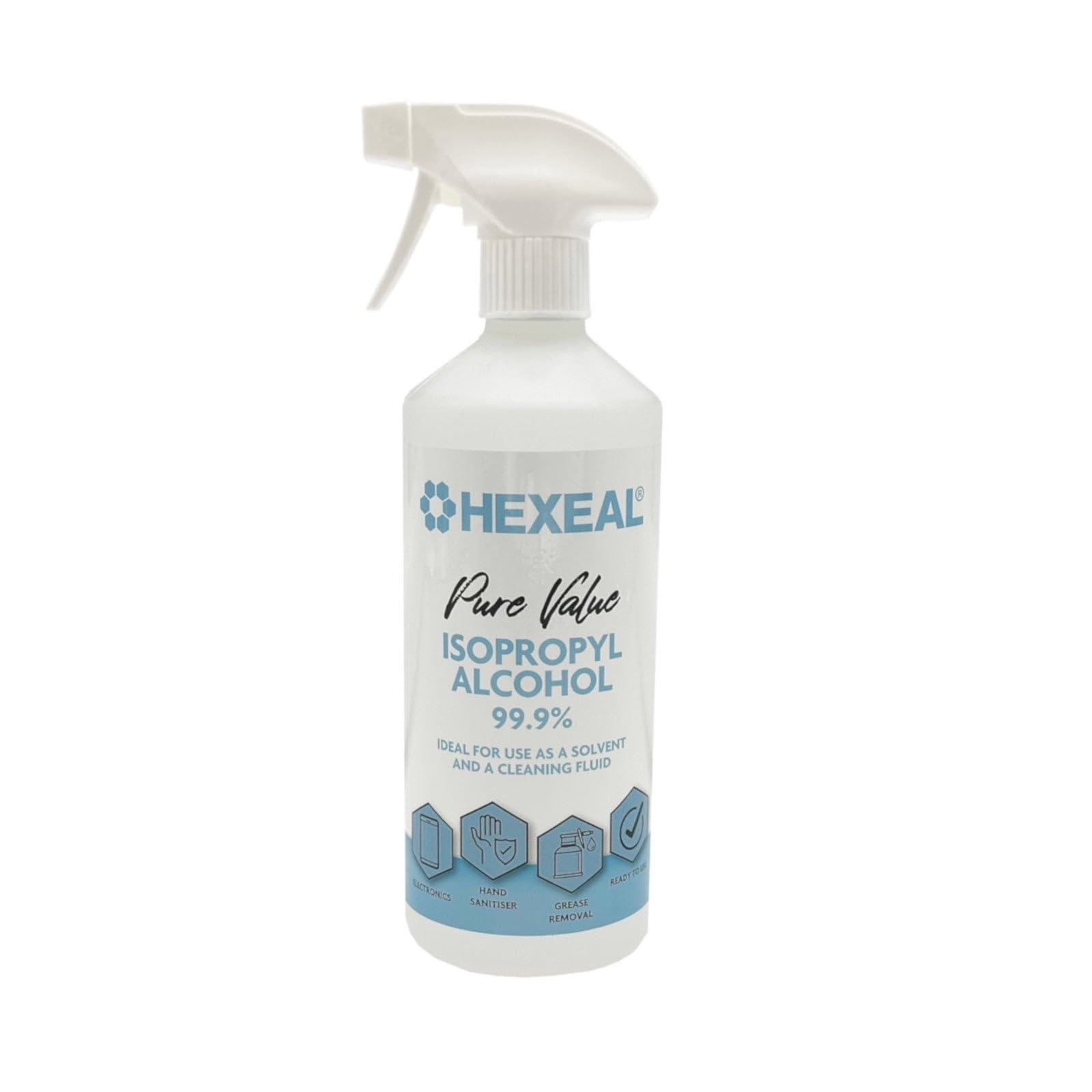 Hexeal Pure Value 99.9% Isopropyl Alcohol 500ml Spray – Cleaning