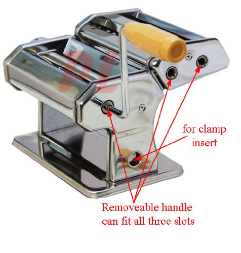 Manual 6'' Stainless Steel Pasta Maker Crank Machine 3 Different Types of Pasta