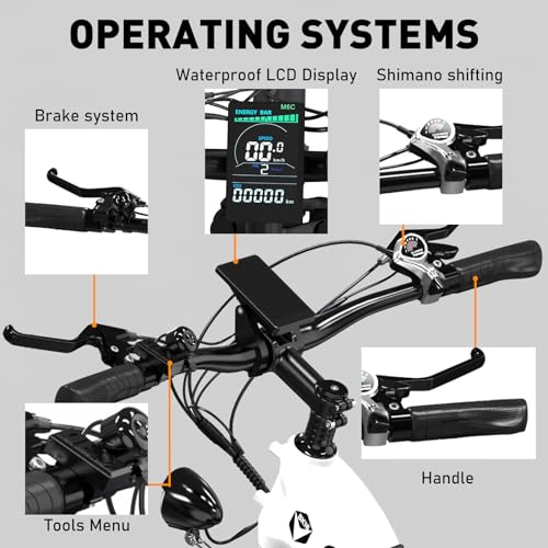 HITWAY 26x3.0 Electric Bike, 250W City Cruiser E bike, 48V 18Ah Removable Battery Max.Range 55-80KM, Shimano 7-Speed, Commuter Electric Bicycles for Adults - Image 6