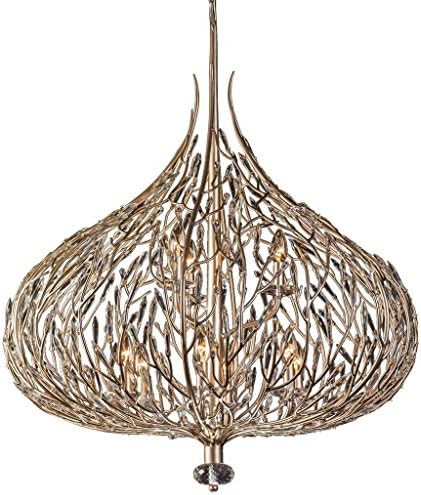 Varaluz Bask 9-Light Pendant - Gold Dust Finish with Clear Premium Crystal Accents