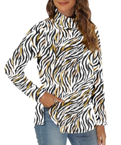 Image of Women Sweaters Turtleneck Long Sleeve Tunic Tops Fall Lightweight Pullover Sweater