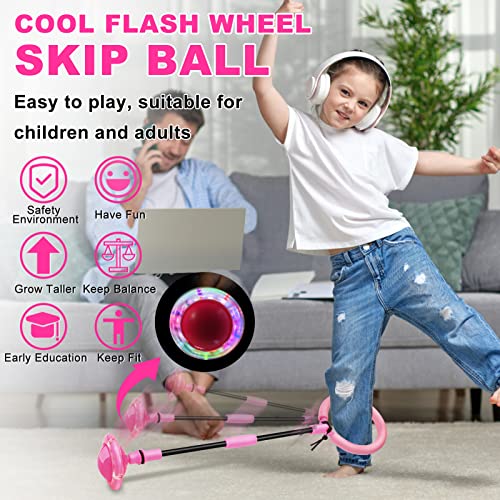 Vittyl Hewog Skip Ball, Portable Foldable Colorful Flash Wheel Swing Ball, Kids Toys For Girls & Boys For Skip It, Sports Fitness Toys For Kids & Adults. Gifts For Mom Women & Girls Toys Age 5-10 Years thumb #2