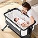 Taylengrow Baby Bassinet Bedside Sleeper - All-Mesh Design, Portable Bedside Bassinet for Baby with Washable Mattress, 5 Adjustable Heights (Black)