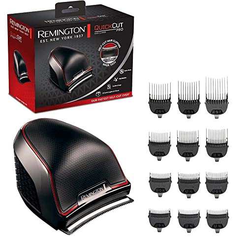 Remington Tondeuse Cheveux [Moteur Puissant] QuickCut Pro (Utilisation Facile, Lames acier inoxydable Auto-Affûtées incuvées, 12 Sabots 1,5-25 mm, Sans Fil...