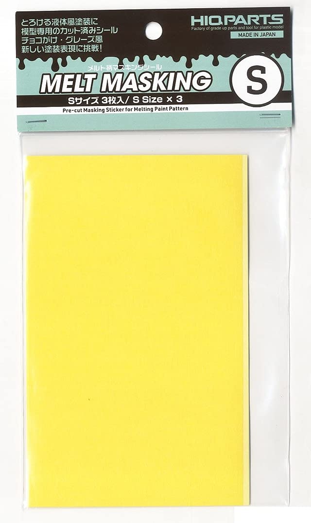 HiQ Parts Pre-Cut Masking for Melt Paint Pattern S Size (3pcs) - Model Building Tools and Accessories # Mel-MSK-S