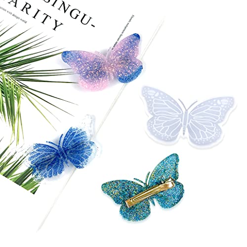 Kyeeadiy Butterfly Hairpin Resin Mold + 4Pcs Metal Hair Barrettes Diy Hair Clip Silicone Molds Headdress Hair Pin Epoxy Casting Mould For Girl Women Jewelry Making Supplies #TOP7