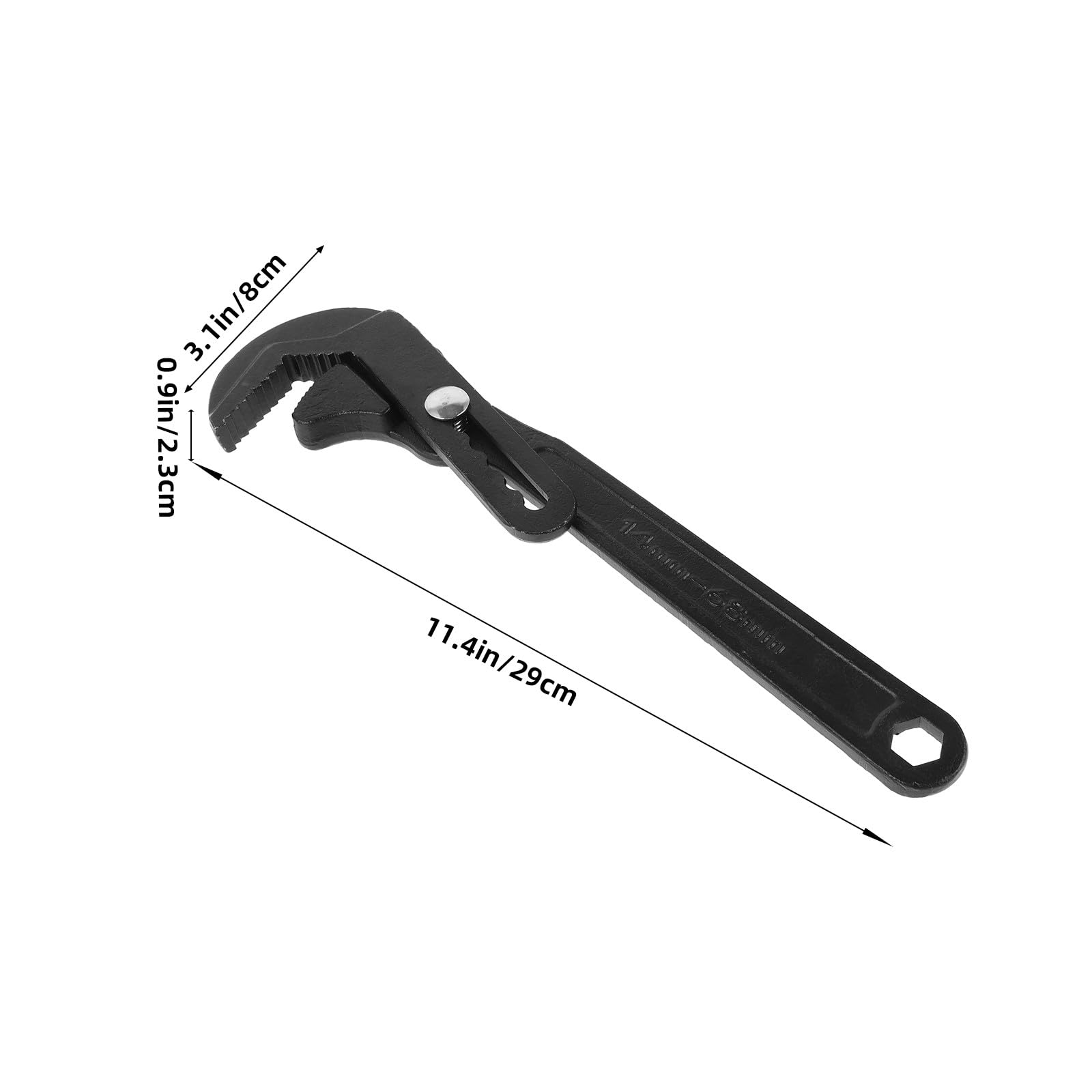 Gadpiparty Llave Ajustable Multifuncional Negra, Apertura Grande para Tuberías, Acero Resistente, Llave de Fontanero para Baño y Plomería, Herramienta Manual Versátil para Reparación