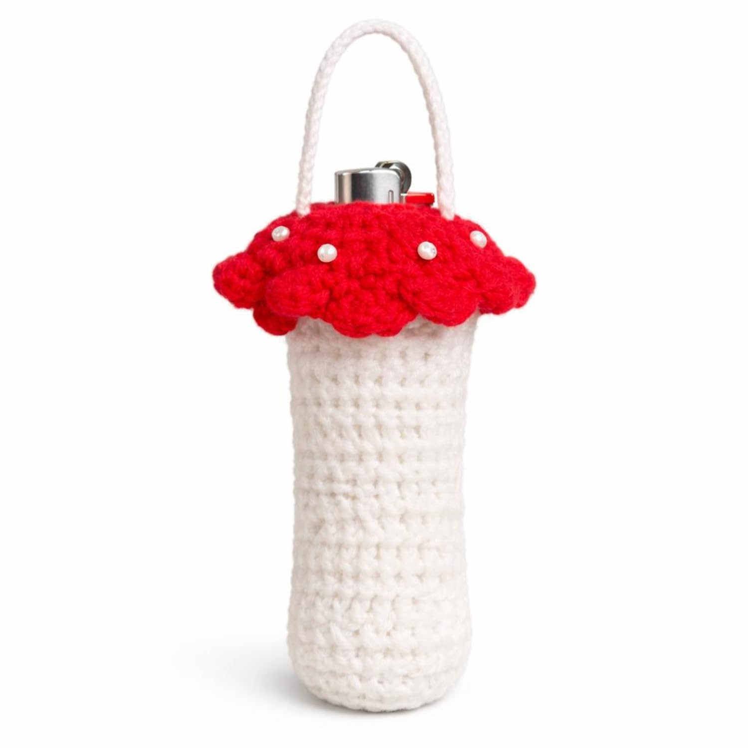 Handmade Crochet Lip Balm Holder Keychain for Women – Cute Flower Bag Charm, Soft Natural Yarn Crochet Case for Purse, Backpack & Handbag – Aesthetic Handmade Gift for Girls-image-26