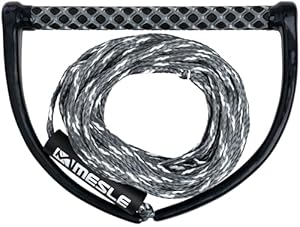 Mesle Wakeboard Leine ONE mit 15'' Griff, Länge 16, 8 m - 18, 3 m, Eva Soft Griff, schwimmend, Zug-Seil Wassersport Schleppleine Boot, mit Schwimmer, inkl. Rope Keeper