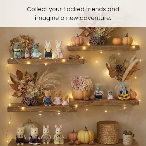 Set de 2 Muñecos Conejo Blanco Flocked 3 Pulgadas miniatura 7