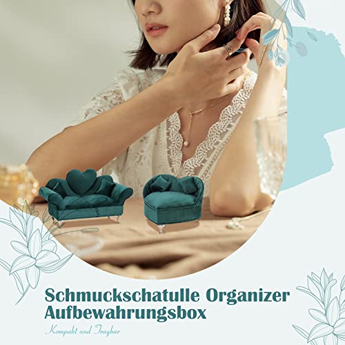 MagiDeal Miniatur Puppen Zubehör, Schmuckschatulle, Organizer, Möbel, Ornamente, Aufbewahrungsbox, Schlafzimmer, Dekoration, Schmuck, Aufbewahrungsbox für Hals, Doppelsofa 1