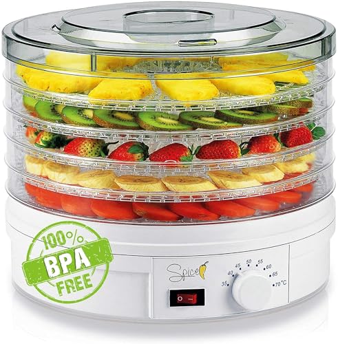Spice teseko desecador disidratatore para alimentos 5 compartimentos Temperatura Ajustable 35 – 70 grados