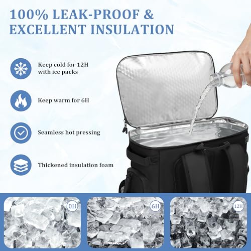30L Large Cooler Backpack 48 Can Leakproof Waterproof Insulated - image 3