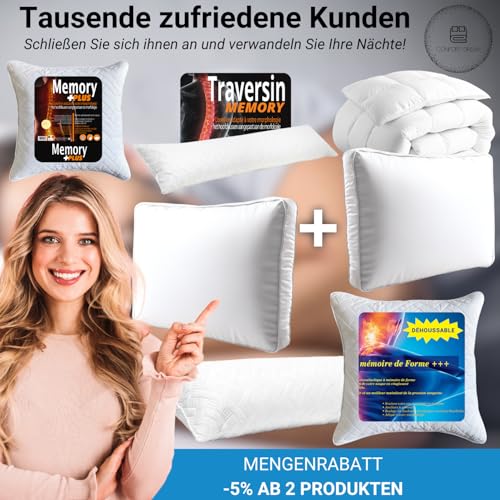 Kissen 50x60 cm Mikrofaser weich Premium Kopfkissen 50x60 Bequemes Rechteckiges Schlafkissen Anti Allergie Kopfkissen Nackenschmerzen (GARANTIE) Pillows for Sleeping Bettkissen Hotellerie Erwachsene