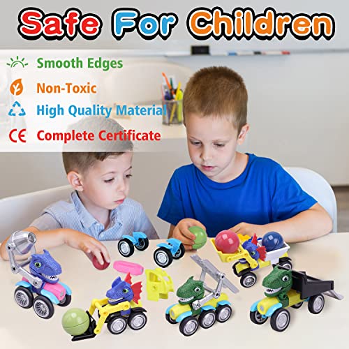 Allroad Dinosaur Magnetic Toy Cars Set Magnetic Building Dino Cars Magnetic Toy Vehicles Cars, Colorful Dinosaur Trucks Montessori Stem Toy For Developing Skills, Dinosaur Games Gift For Boys Girls #TOP1