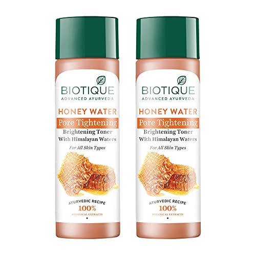 Image of Biotique Honey Water Pore Tightening Toner, 120ml (Pack Of 2) & Biotique Wheat Germ Anti- Ageing Night Cream Reduces Fine Lines Lightens dark Spots, 50g