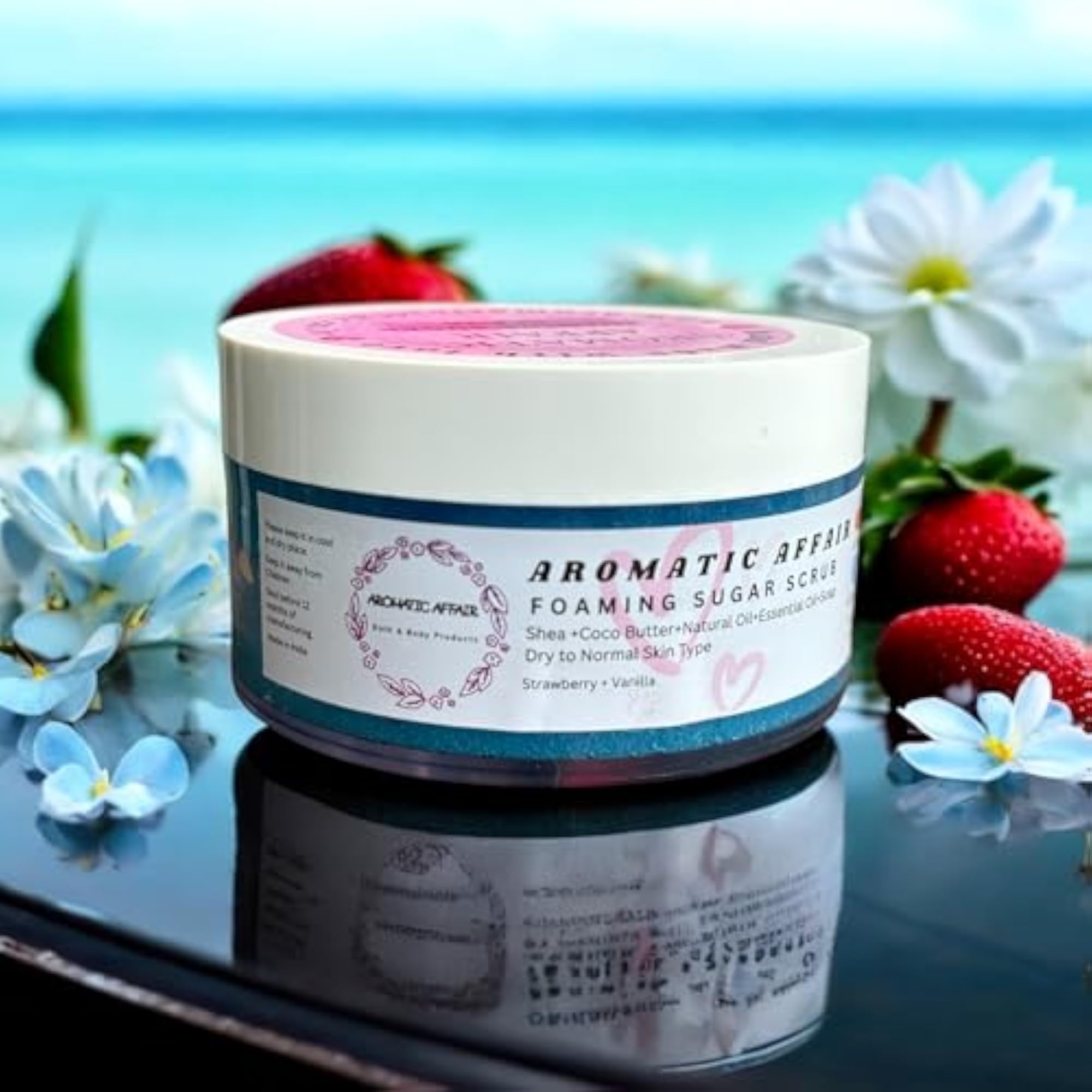 Foaming Sugar Scrub, Strawberry Vanilla, Mystic Ocean Fragrance