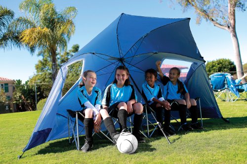 Sport-Brella-Super-Brella-SPF-50-Sun-and-Rain-Canopy-Umbrella-for-Camping-Beach-and-Sports-Events-8-Foot-Blue