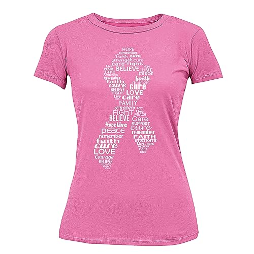 Promotion & Beyond Breast Cancer Awareness Pink Ribbon T-Shirt for Women Stand up to Cancer Shirts
