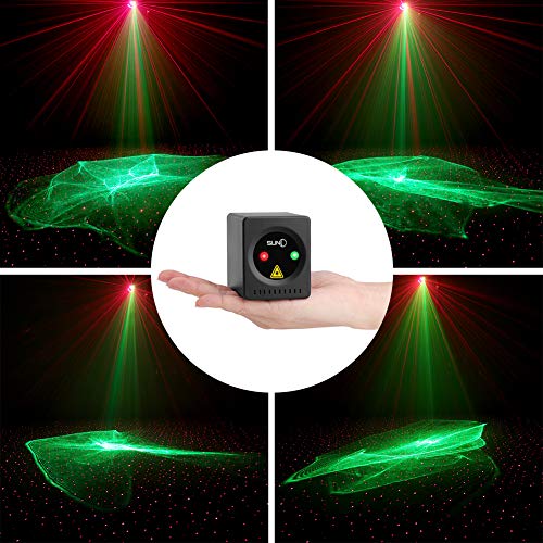 SUNY Mini Portable Cordless Laser Lights Rechargeable RG Aurora Patterns Gobo Projector Sound