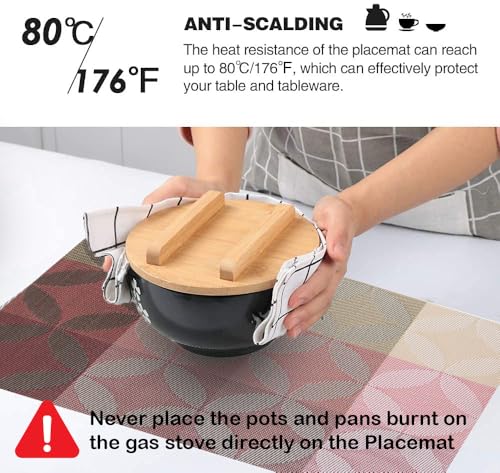 Image of Dribble PVC Placemats Set of 4 | Heat-Resistant, Washable, Waterproof Table Mats | Anti-Slip Dining Table Placemats for Kitchen & Home Decor - 45x30cm, Design -Mosaic