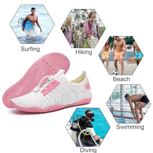 Image of YALOX Water Shoes Men's Women's Swim Shoes Outdoor Beach Barefoot Quick-Dry Aqua Pool Socks Swimming Yoga Surfing Exercise