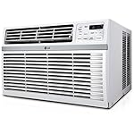 LG 8,000 BTU Window Air Conditioner, 115V, Cools 340 Sq.Ft. for Bedroom, Living Room, Apartment, Quiet Operation, Electronic Control with Remote, 3 Cooling & Fan Speeds, Auto Restart, White