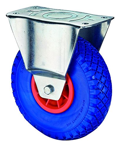 Preisvergleich Produktbild BSRollen Transportgeräte-Bockrolle, Polyurethan blau, Stollenprofil, Durchm. 260 mm, Traglast 160 kg, Rollenl ager, Anschraubplatte, pannensicher