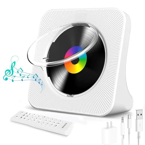 Lettore CD Portatile HIFI, lettore CD Bluetooth musicale domestico/lettore USB/radio FM/timer, display LCD, copertura antipolvere, lettore musicale a riproduzione verticale