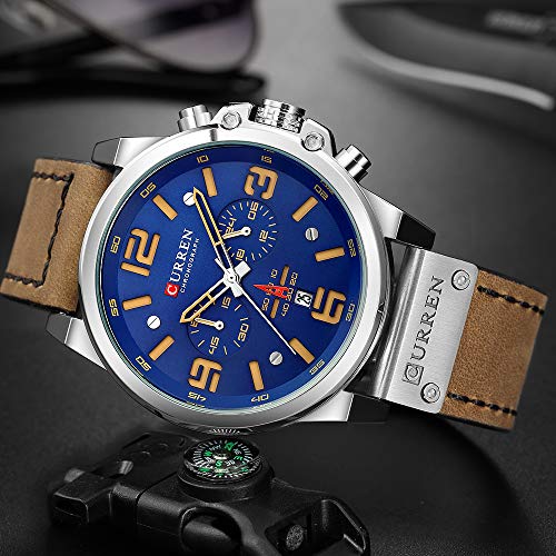 Anself CURREN 8314 homens relógio de quartzo relógio de marca relógio de pulso calendário hora minut
