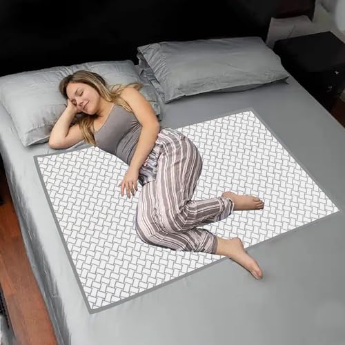 Image of Jacquard Cotton Waterproof Underpad Incontinence Bed Pad, 30x36 Inch Grey, Ecofriendly, Non Slip Protector, Leak Proof & Stain Free, Washable Multi Purpose Utility Sheet