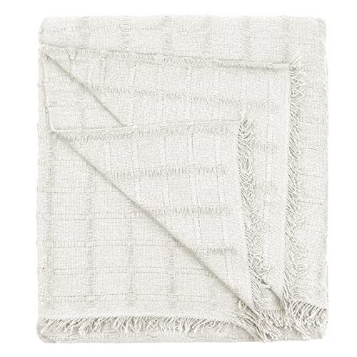 HOME MERCURY - Colcha Multiusos Sofa, Cubrecama, Jarapas, Manta Foulard, Plaid para Cama, Cubresofa, Cómoda Practica y Suave. Poliéster Algodón. (230X260CM, Cuadro Beig)