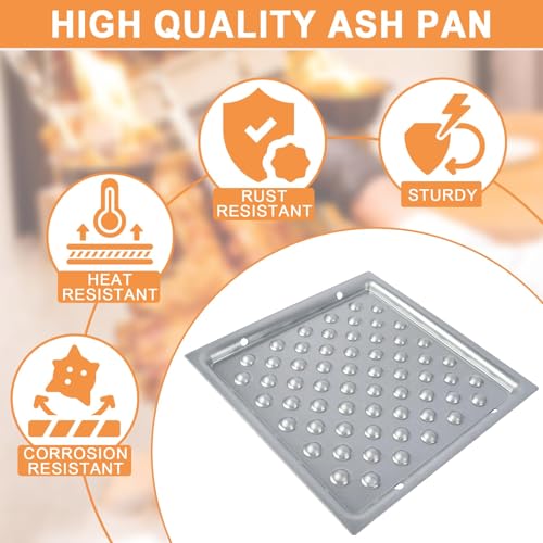 Ash Pan for Americana Grill Parts 4200 4201 Outdoor Charcoal Tray Replacement for Americana Walk-A-Bout, Swinger, Sizzler, Aussie, and Traveler Charcoal Grills Ash Tray 1040.8.001, 14.37\" x 14.37\",1PC - Thumbnail 4