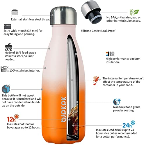 Image of BJPKPK 12 oz Small Insulated Water Bottle, Stainless Steel Leak Proof Flask