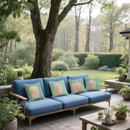 Housse de coussin 50x50cm imperméable vert sauge pour protéger vos canapés extérieurs - 5