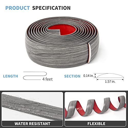 Art3D A17952P4 Self Adhesive Vinyl Floor Transition Strip, Laminate Floor Strip Floor Flat Divider Strip For Joining Floor Gaps,Carpet Threshold thumb #3