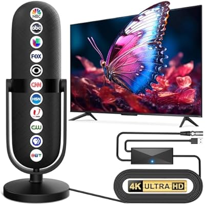 2026 TV Antenna for Local Channels,Antennas for Smart with 360° Signal Booster Reception,Digital Antenna 2500+ Miles Range Support 8K 4K 1080p TVs,Strongest HD TV Antenna Indoor-18Ft Coax Cable