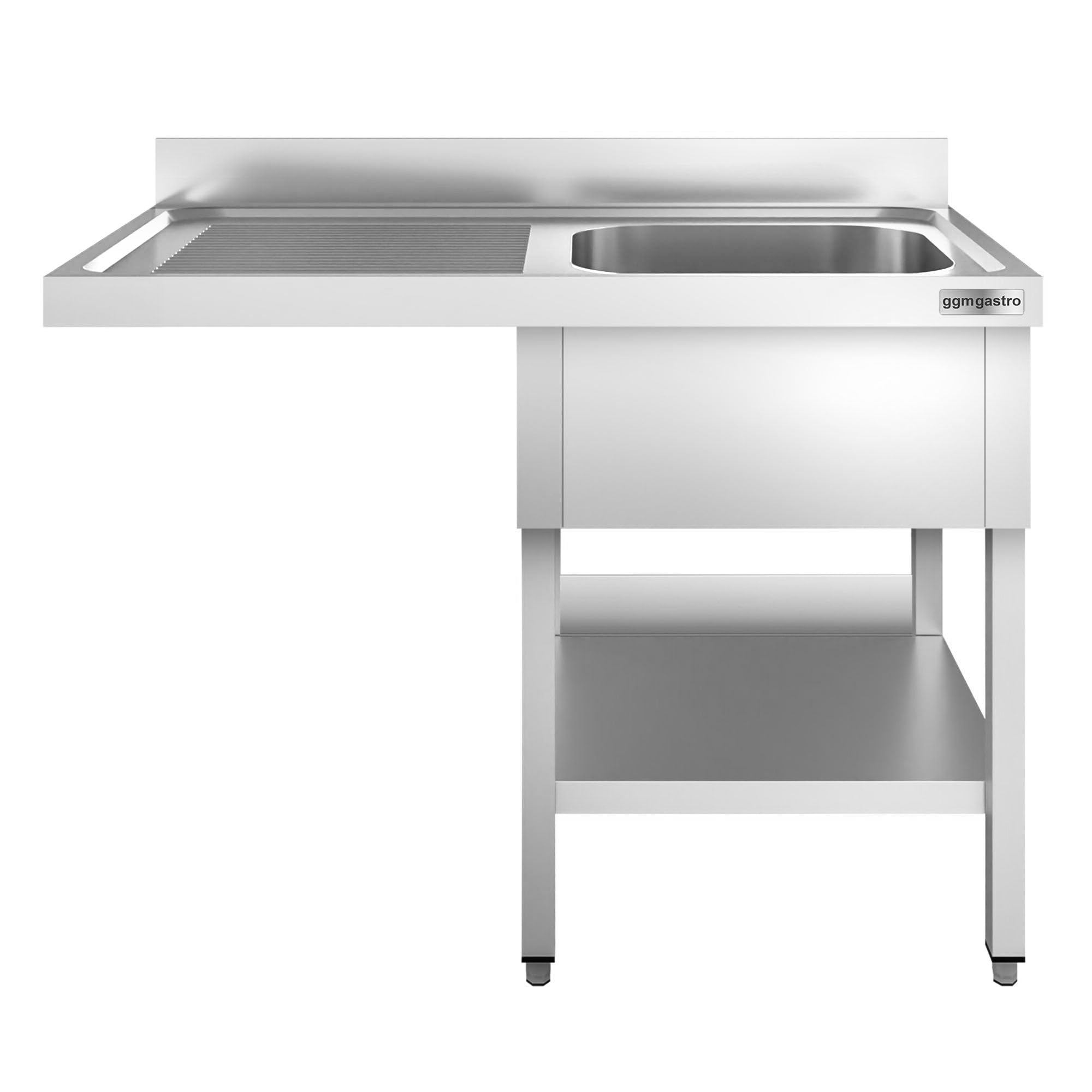 GGM Gastro | STK146SBR1 | Spülmaschinen-Spültisch - 1400x600mm - mit 1 Becken rechts